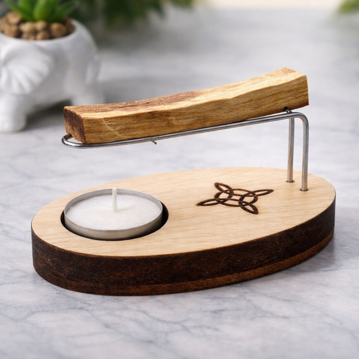 Quemador de Palo Santo con Portavelas